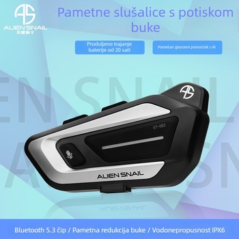 Motociklistička kaciga Bluetooth slušalica sa stereo zvukom (Bluetooth 5.0, doseg 15 m, bilateralni stereo, trajanje 18–22 h)