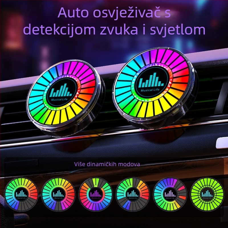 RGB LED lampica za auto-ventilaciju s 3D atmosferom, glasovnim upravljanjem i aromaterapijom