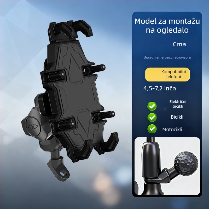 Držač za telefon u automobilu za motocikle i električna vozila, univerzalna konstrukcija od legure, podrška prilagodbi