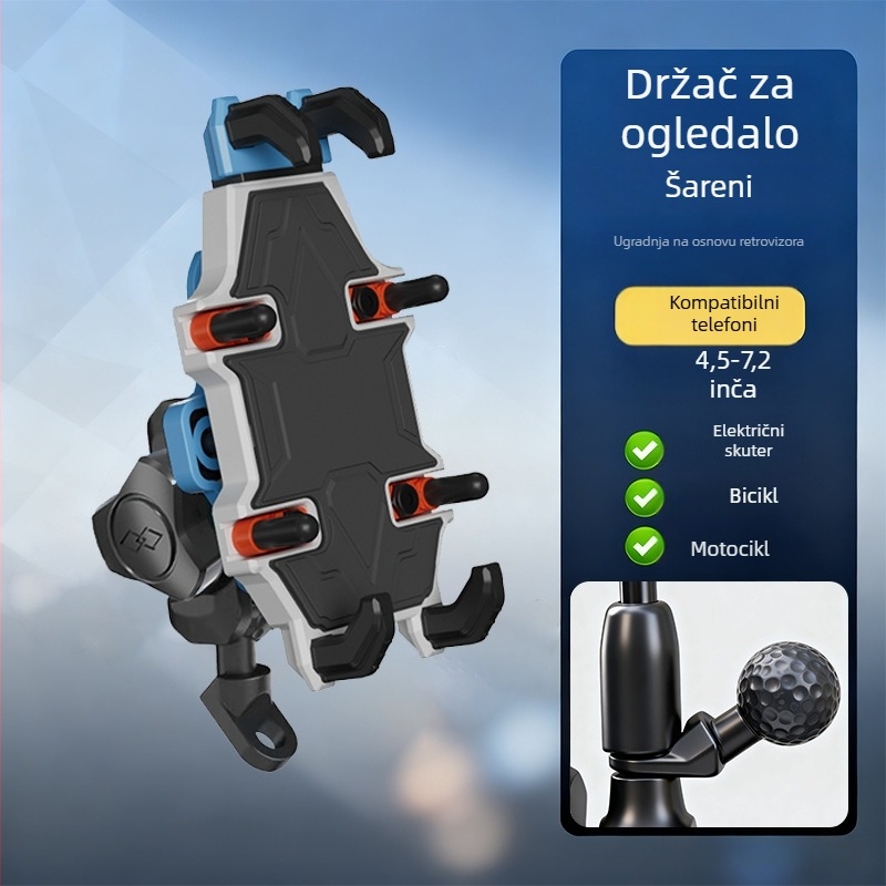Držač za telefon u automobilu za motocikle i električna vozila, univerzalna konstrukcija od legure, podrška prilagodbi