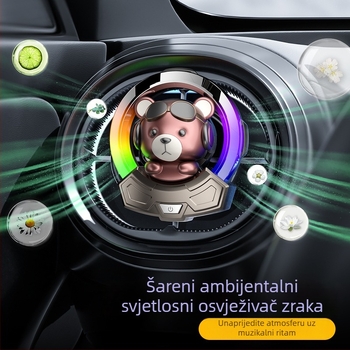 Carlox auto parfemski difuzor s klipom za izlaz zraka i ambijentalnim svjetlom – cvjetni miris, Ambergris; 10–20 ml; isparavanje 61–90 dana; rok trajanja 5 godina