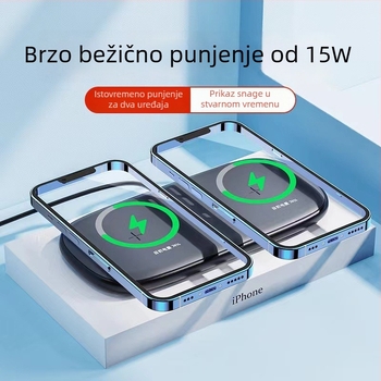 Qi bežični punjač za mobilne telefone, 15W max, brzo punjenje, lagan i prenosiv za stol ili noćni ormarić