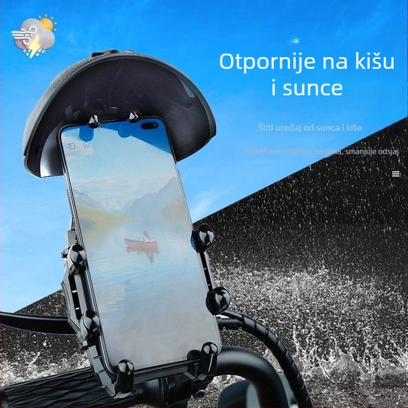 Držač za telefon za bicikl/motocikl – cyberpunk stil, mekani ljepilo materijal, bežično punjenje