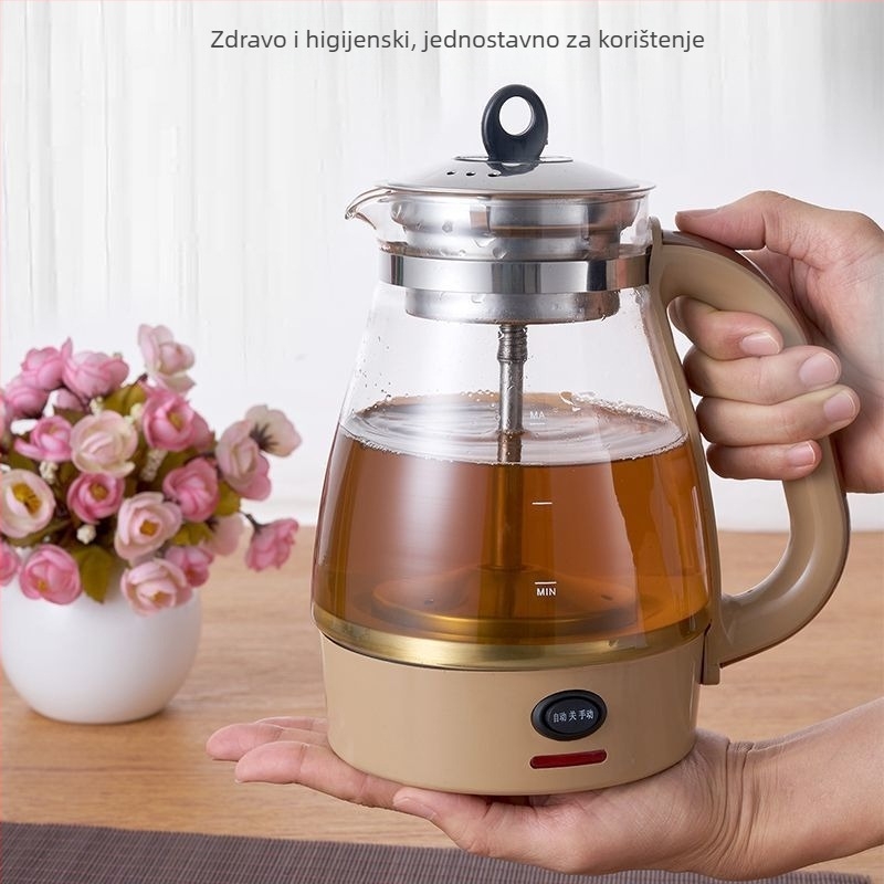 Čajnik od borosilikatnog stakla visoke čvrstoće, kapacitet 4 L+, napon 380 V, snaga iznad 1000 W, unutarnji spremnik od ljubičastog pijeska