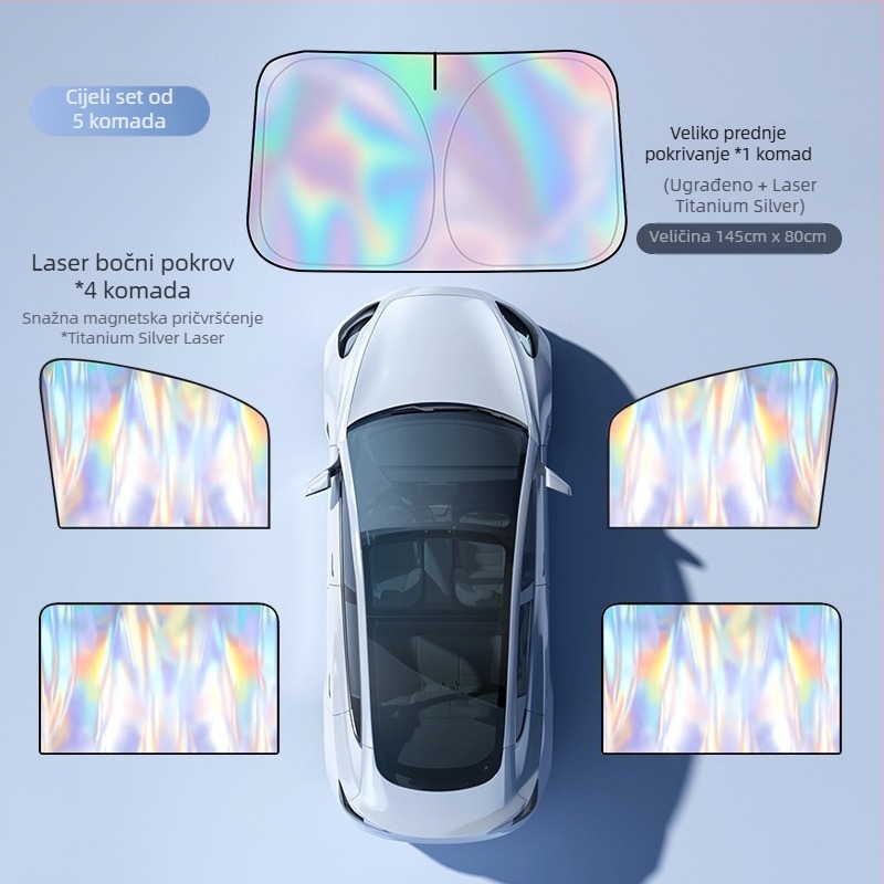 Bočna sjenila za automobil s magnetskim držanjem, lasersko premazano titanijsko površina + blackout tkanina, univerzalna kompatibilnost, prilagodba, ispis logotipa