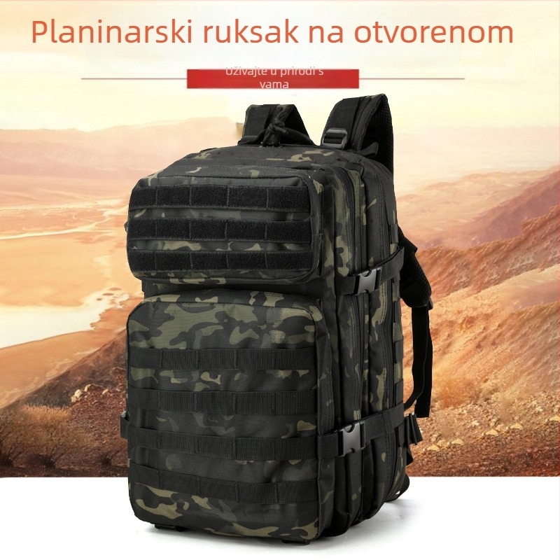 Sportski ruksak za planinarenje sa kamuflažnim uzorkom, Oxford tkanina, vodootporan, zakrivljene naramenice