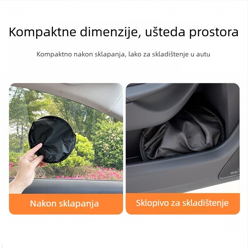 Automobilska sjenila za prozor s elektrostatčkim adhezivnim pričvršćivanjem za privatnost i toplinsku izolaciju, viseća, gusta neprozirna vrsta