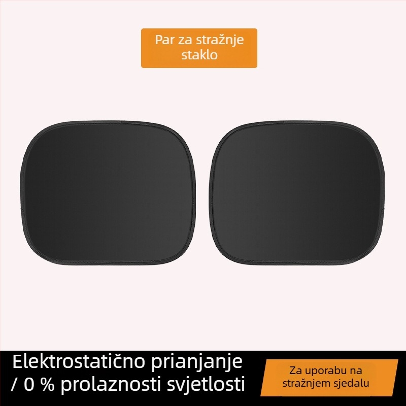 Automobilska sjenila za prozor s elektrostatčkim adhezivnim pričvršćivanjem za privatnost i toplinsku izolaciju, viseća, gusta neprozirna vrsta