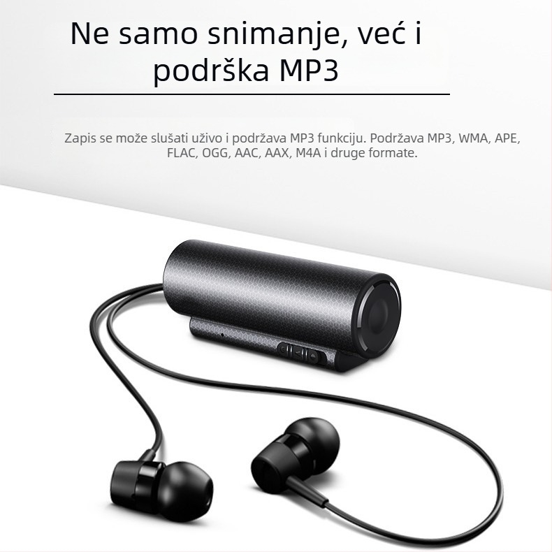 Q76 govorni zapisnik‑olovka s dvostrukim omnidirekcijskim mikrofonima – WAV snimanje, do 500 sati, USB 2.0, uključite za početak snimanja