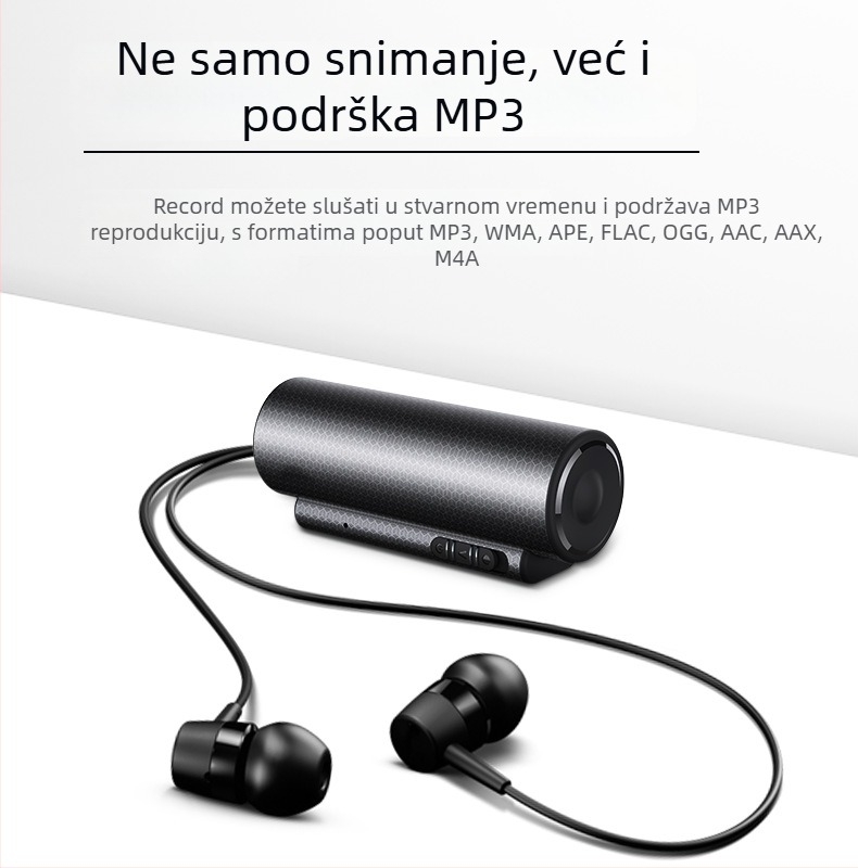 Q76 govorni zapisnik‑olovka s dvostrukim omnidirekcijskim mikrofonima – WAV snimanje, do 500 sati, USB 2.0, uključite za početak snimanja