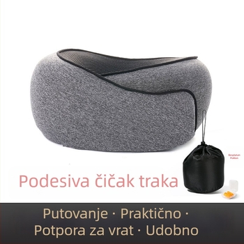 Jastuk za vrat s memorijskom pjenom, U-oblik, za putovanja, let i ured