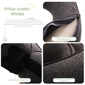 Jastuk za vrat s memorijskom pjenom, U-oblik, za putovanja, let i ured