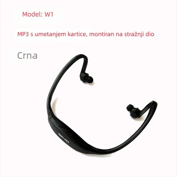 W1 MP3 player za nošenje na glavi s podrškom TF kartice, USB 2.0, 90 mAh baterija, 6-8 sati trajanja, za studente