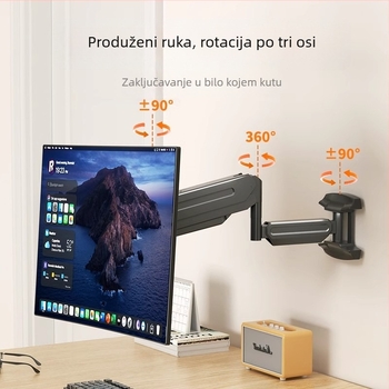 Zidni nosač za zaslon za medicinsku industrijsku opremu, rotirajući, integrirani nosač tipkovnice i zaslona (Materijal: hladno valjani čelik; Model: wm18; Duljina linije: wm18; Težina: 3 kg)