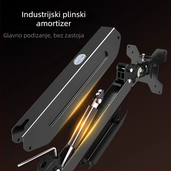 Zidni nosač za zaslon za medicinsku industrijsku opremu, rotirajući, integrirani nosač tipkovnice i zaslona (Materijal: hladno valjani čelik; Model: wm18; Duljina linije: wm18; Težina: 3 kg)