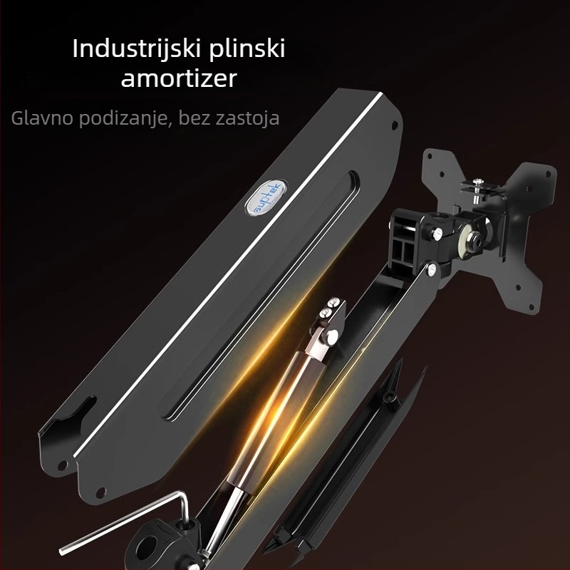 Zidni nosač za zaslon za medicinsku industrijsku opremu, rotirajući, integrirani nosač tipkovnice i zaslona (Materijal: hladno valjani čelik; Model: wm18; Duljina linije: wm18; Težina: 3 kg)