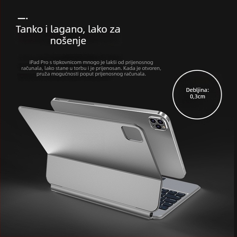 Plutajući kućište s tipkovnicom i magnetskim pokrovom za iPad Air 4 i Pro — zaštita od udaraca, držač, hlađenje
