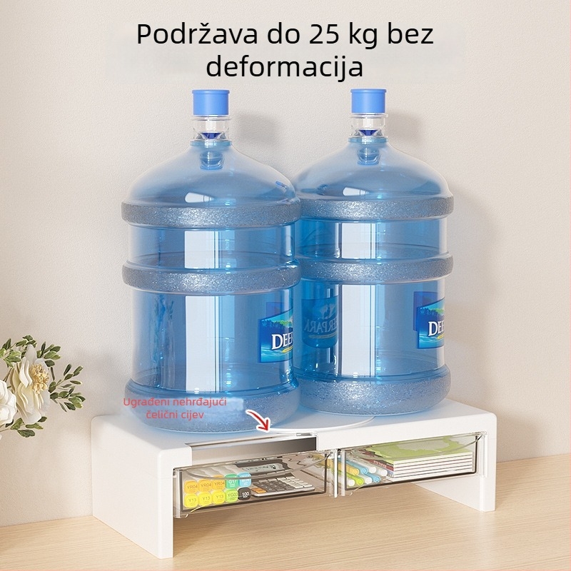 Stalak za podizanje monitora s organizatorom tipkovnice za stolno računalo, dvostruki podnosni nosač, plastika, model 057