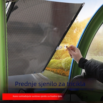 Prednje sunčano sjenilo za tricikl - aluminijska folija, visi, obične zavjese, kompatibilno s drugim modelima, drugim markama automobila
