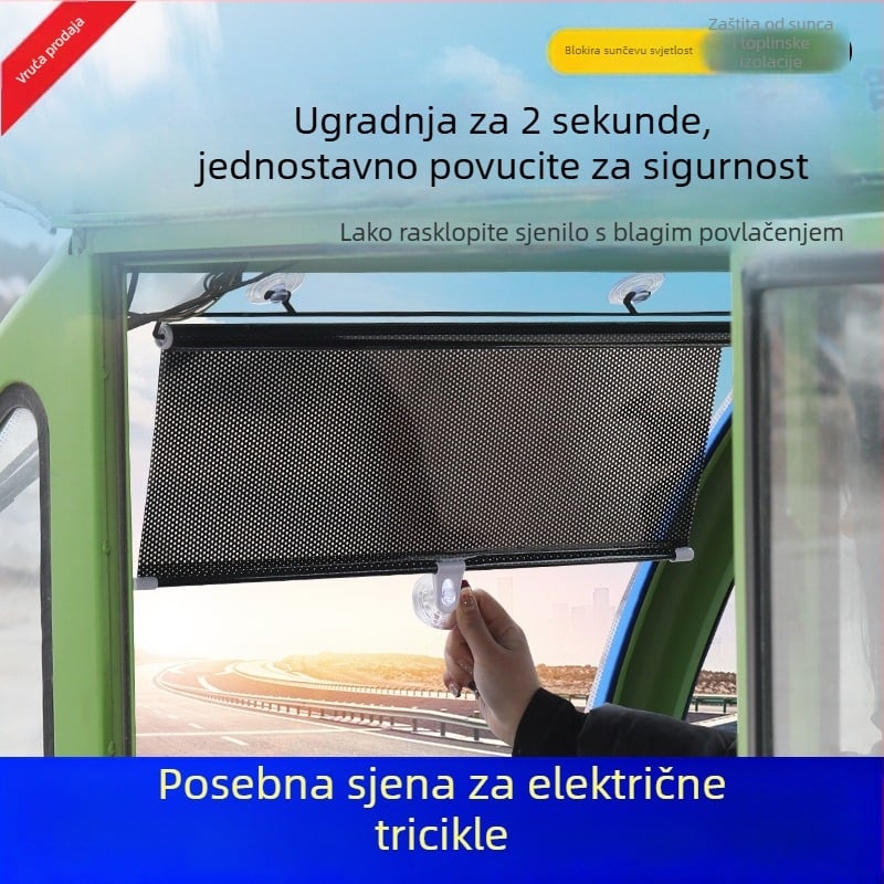 Prednje sunčano sjenilo za tricikl - aluminijska folija, visi, obične zavjese, kompatibilno s drugim modelima, drugim markama automobila