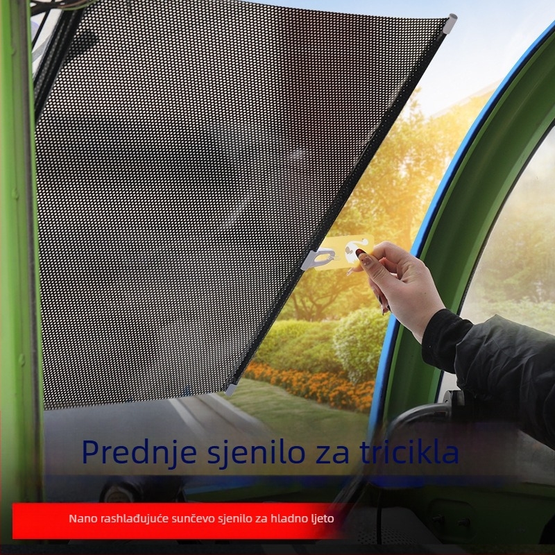 Prednje sunčano sjenilo za tricikl - aluminijska folija, visi, obične zavjese, kompatibilno s drugim modelima, drugim markama automobila