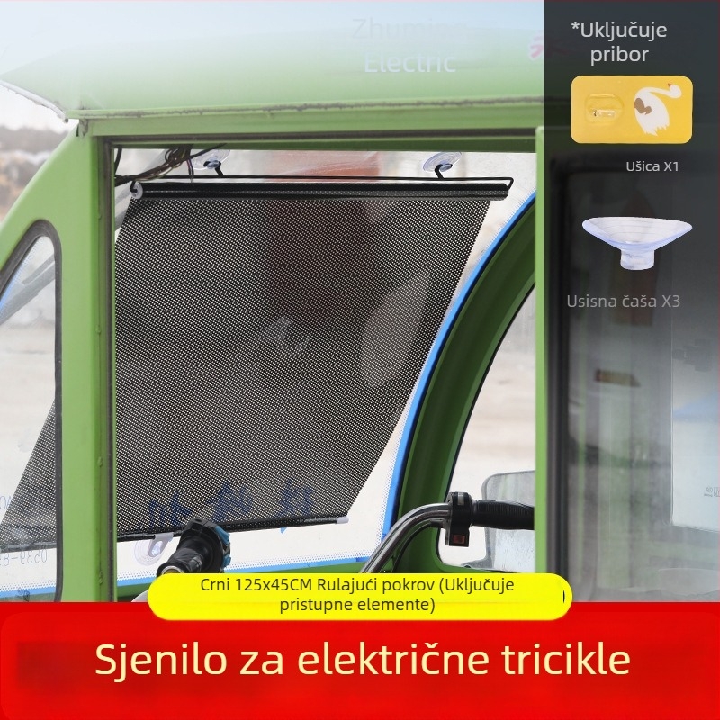 Prednje sunčano sjenilo za tricikl - aluminijska folija, visi, obične zavjese, kompatibilno s drugim modelima, drugim markama automobila