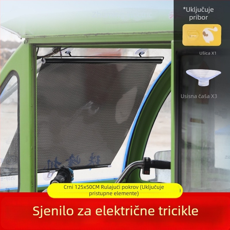 Prednje sunčano sjenilo za tricikl - aluminijska folija, visi, obične zavjese, kompatibilno s drugim modelima, drugim markama automobila