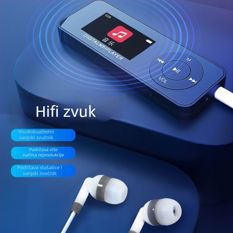 Mini MP3/MP4 player s zaslonom i Bluetoothom, ugrađen engleski rječnik za učenje