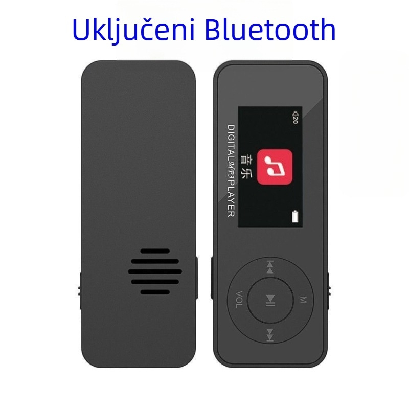 Mini MP3/MP4 player s zaslonom i Bluetoothom, ugrađen engleski rječnik za učenje