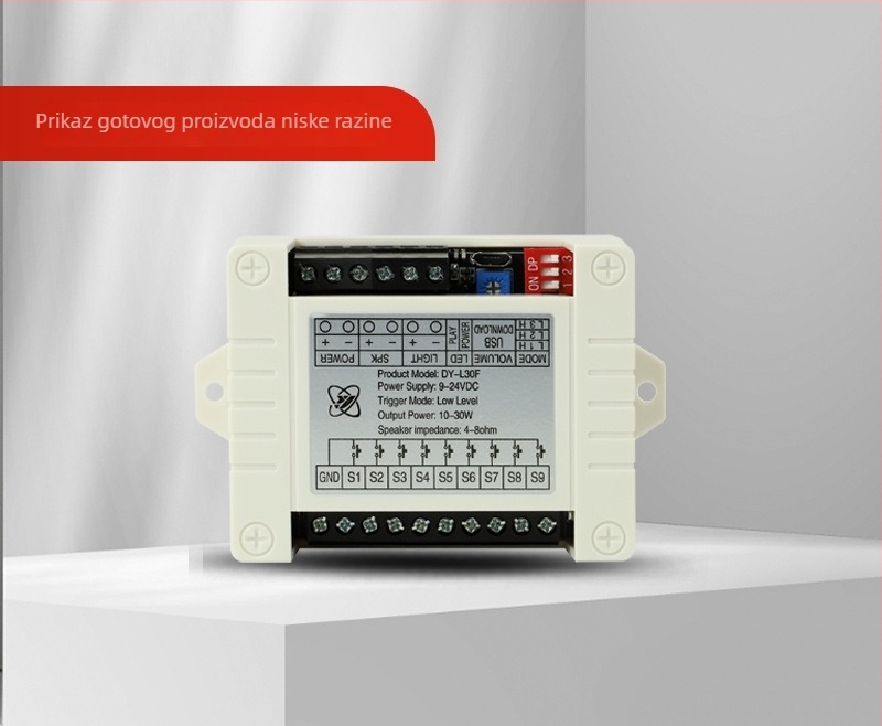 WAVGAT 24V 30W modul glasovnog najavljivanja s okidačem visokog/niskog nivoa, MP3 reprodukcija 1:1, HL30F