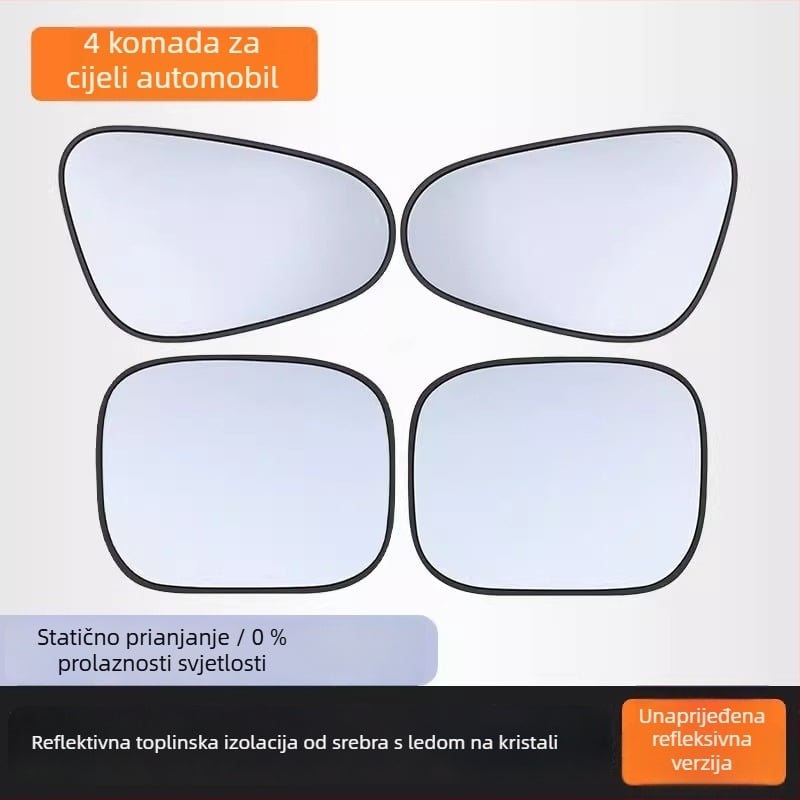 Auto sjenilo za bočni prozor – aluminijska folija, ugradnja statičnim ljepilom, pogodno za prozore automobila, jednostavan stil, jednofarbni uzorak