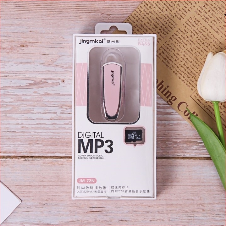 JM-72n MP3 set s ušnim kukama, podržava MiniSD karticu, USB 2.0, dizajn s ušnom kukom, litij baterija
