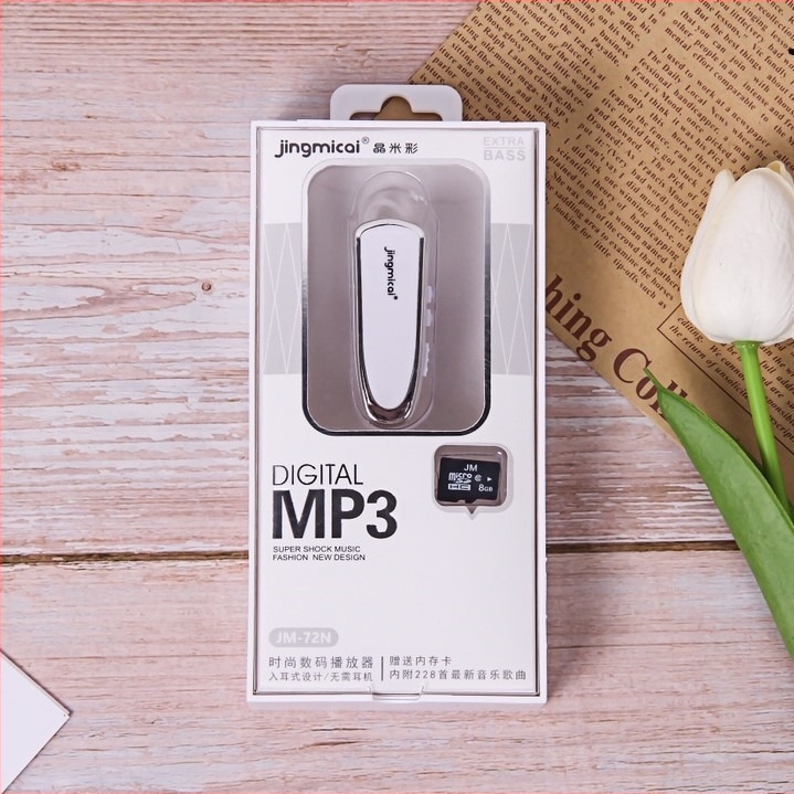 JM-72n MP3 set s ušnim kukama, podržava MiniSD karticu, USB 2.0, dizajn s ušnom kukom, litij baterija