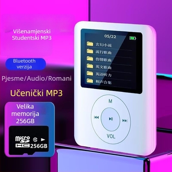 Studentska verzija prijenosni MP3/MP4 player s Bluetoothom i zaslonom – podrška čitanju na engleskom