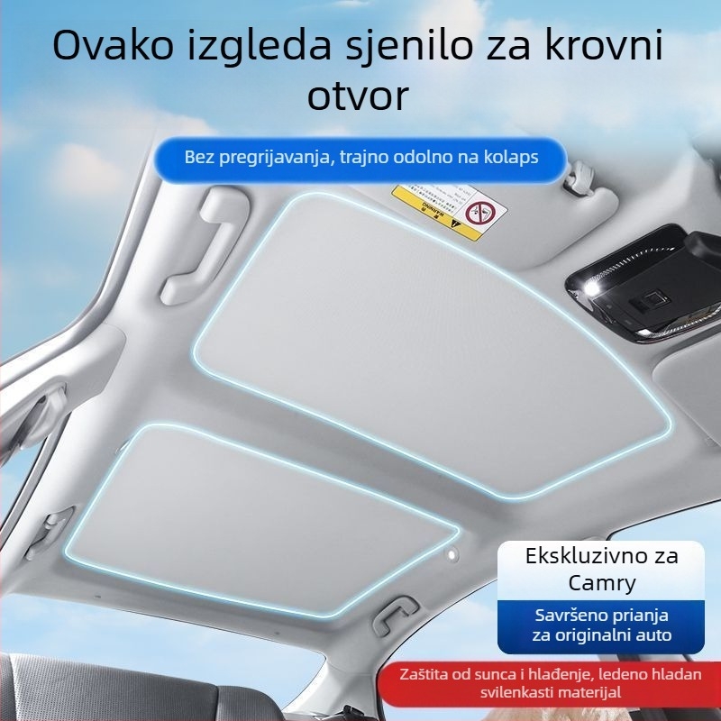 Zastita za sunroof Toyota Camry 9. generacije – platno, ugradnja klikom, dio krova, minimalistički stil, kompatibilno s Toyota