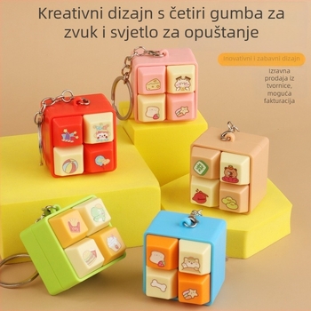 Kapibara tema privjesak igračka s elektroničkim tipkama u četvrtastom rasporedu, svijetleći plastični materijal, za djecu 4–6 godina