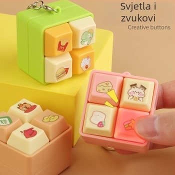 Kapibara tema privjesak igračka s elektroničkim tipkama u četvrtastom rasporedu, svijetleći plastični materijal, za djecu 4–6 godina