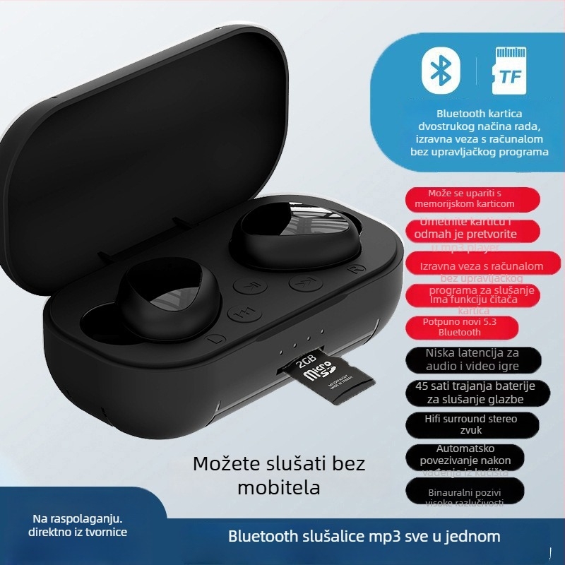 Bluetooth MP3 sve-u-jednom slušalica s utorom za karticu, in-ear, unisex, novi prilagođeni model