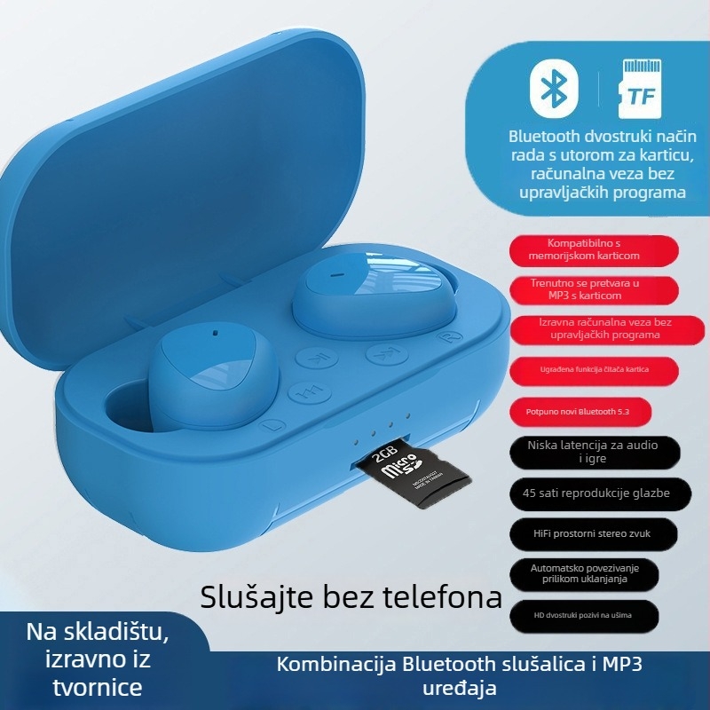 Bluetooth MP3 sve-u-jednom slušalica s utorom za karticu, in-ear, unisex, novi prilagođeni model
