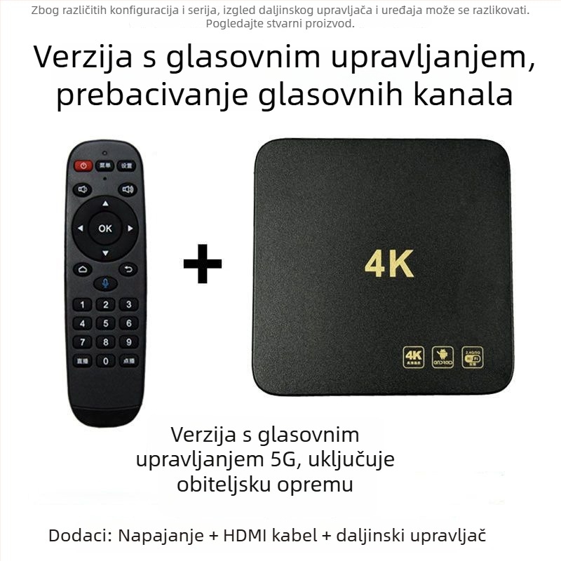 Mrežni TV set-top box (4K izlaz, 2 GB RAM, Wi‑Fi, Ethernet, HDMI)