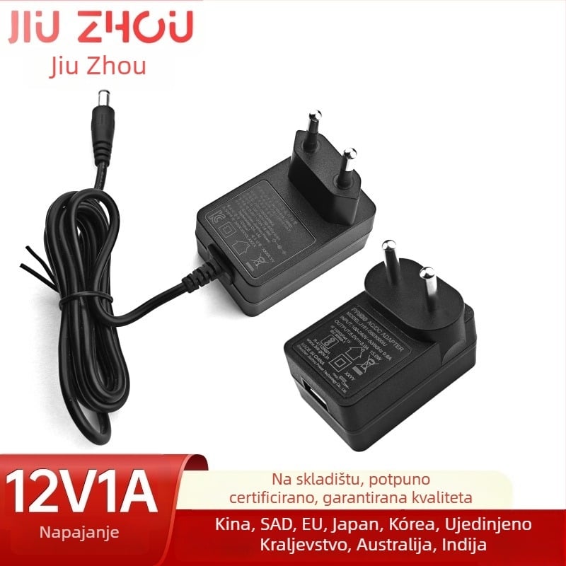 Jiuzhou Power J151 Napajanje 12V 1A za usmjerivač, set-top box i digitalne male uređaje – Europski i nacionalni standardi