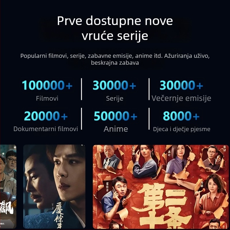 4K set-top box s Wi-Fi i Bluetooth daljinskim upravljačem, 4 GB RAM, 32 GB memorije, 3840x2160 izlaz