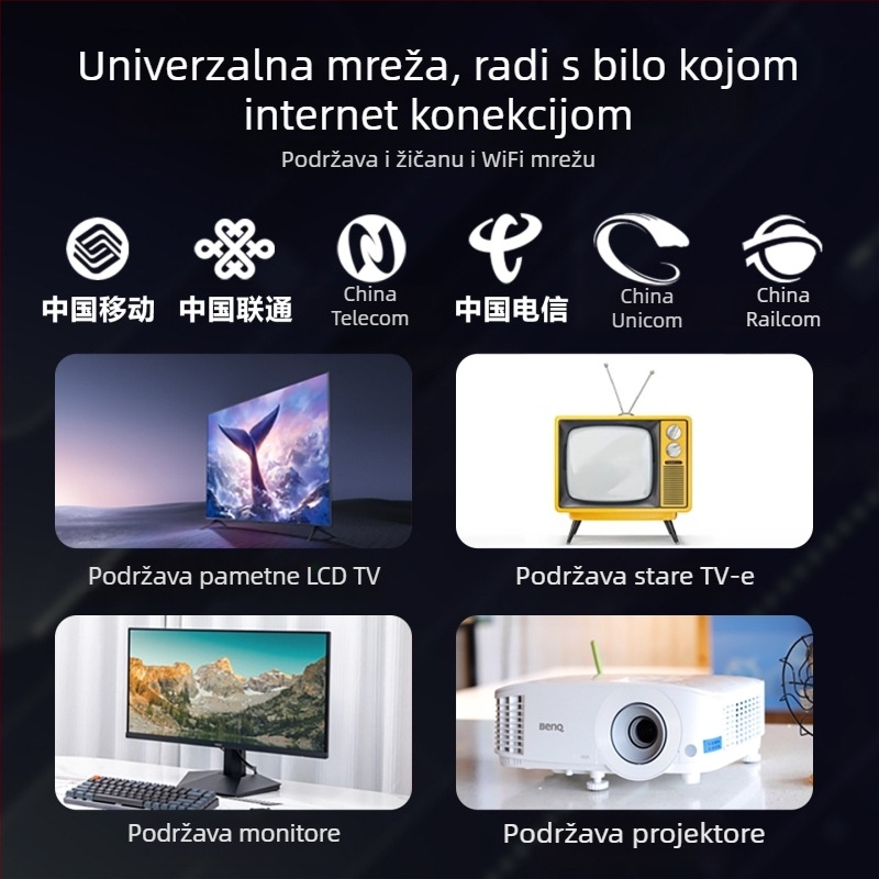 4K set-top box s Wi-Fi i Bluetooth daljinskim upravljačem, 4 GB RAM, 32 GB memorije, 3840x2160 izlaz