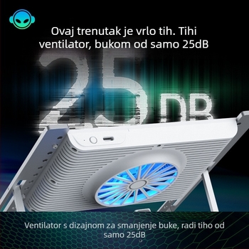 Stalak za hlađenje prijenosnika s poluvodičkim hlađenjem, aluminijska legura + ABS, 1 ventilator, model H1/H1-MAX, podesive razine