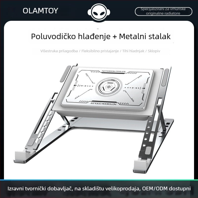 Stalak za hlađenje prijenosnika s poluvodičkim hlađenjem, aluminijska legura + ABS, 1 ventilator, model H1/H1-MAX, podesive razine