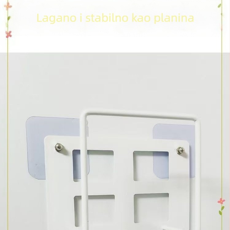 Metalni zidni držač za router i Wi‑Fi — 1 sloj, moderni minimalistički stil, za dnevni boravak