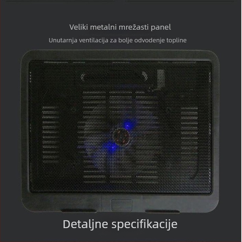 Ležište za hlađenje notebooka (V19, 1 ventilator, zračno hlađenje, oko 0,3 kg)