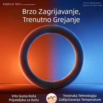 Zimska plišana navlaka za volan s grijanjem, univerzalna za vozila, brzo zagrijavanje