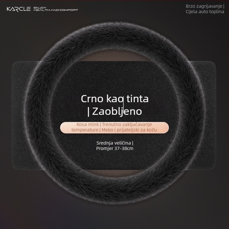 Zimska plišana navlaka za volan s grijanjem, univerzalna za vozila, brzo zagrijavanje