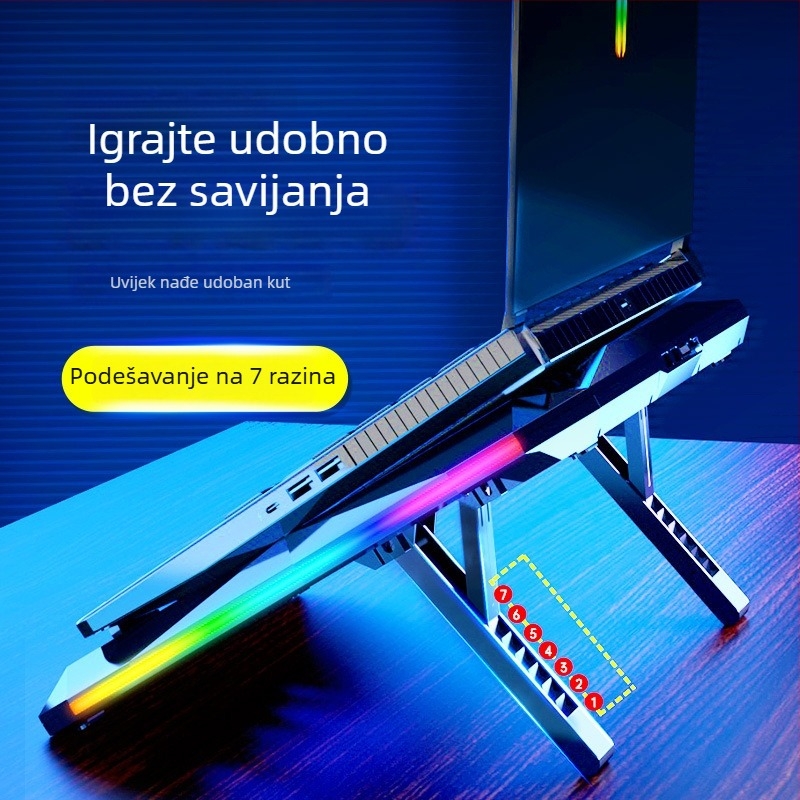 Stan za hlađenje laptopa (model S02, zračno hlađenje, plastična konstrukcija, kabel duljine 50–100 cm)